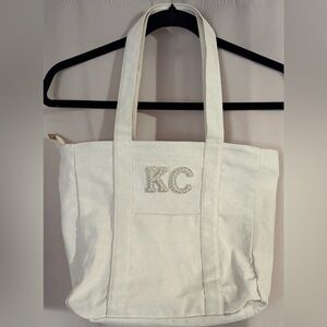 NWOT Off White Canvas Tote Bag
